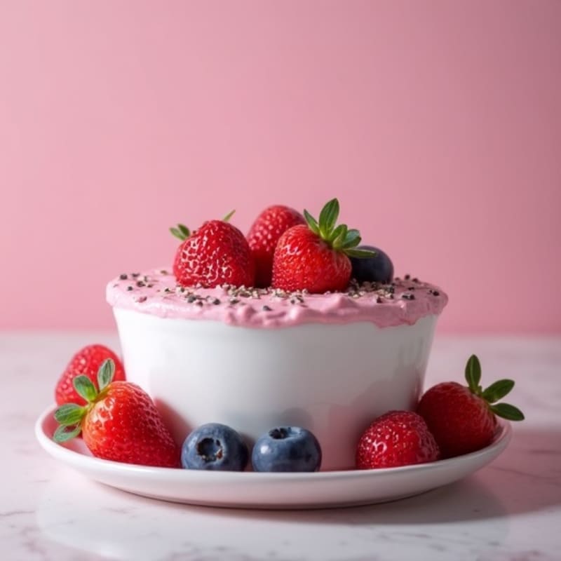 Greek Yogurt Protein Mousse with Mixed Berries