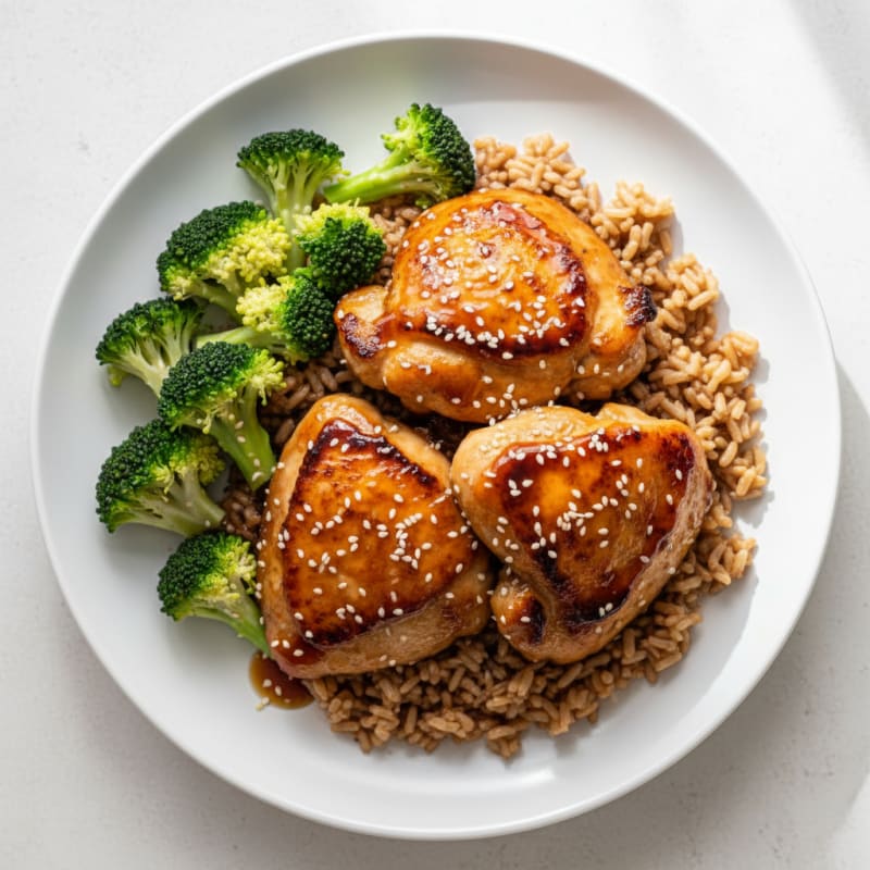 Crispy Teriyaki Glazed Chicken Thighs