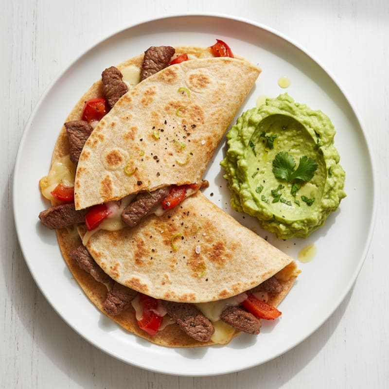 Carne Asada Quesadillas with Guacamole