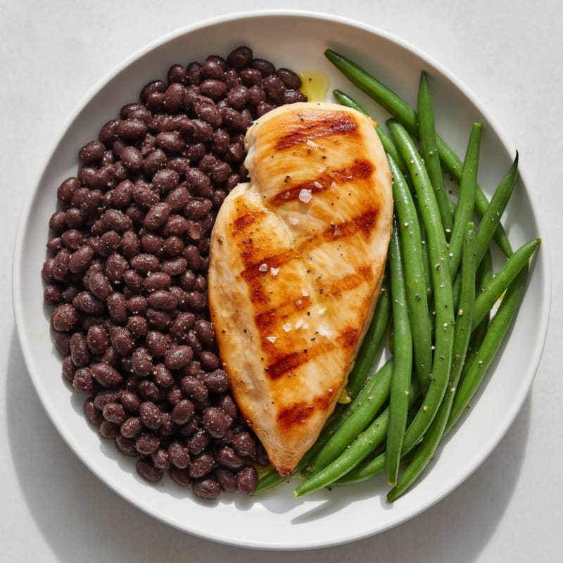 Pan-Seared Chicken with Black Beans and Green Beans