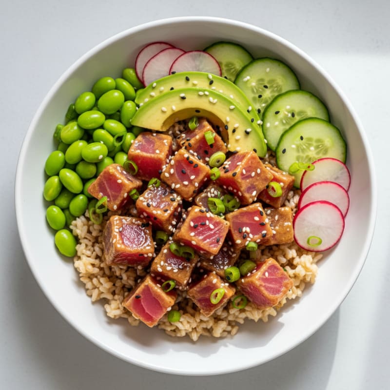 Zesty Ginger-Soy Tuna Poke Bowl