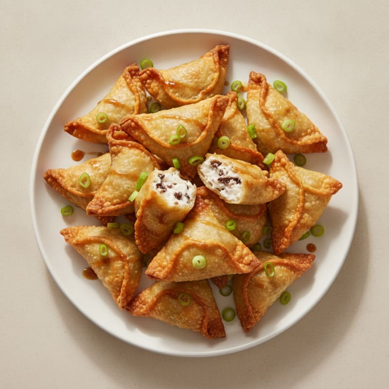 Baked Cream Cheese and Turkey Wontons