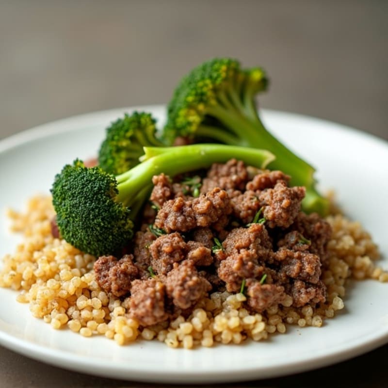 Lean Ground Beef and Crispy Roasted Broccoli