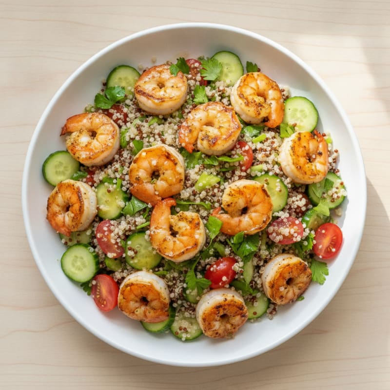 Grilled Shrimp and Quinoa Salad with Fresh Herbs