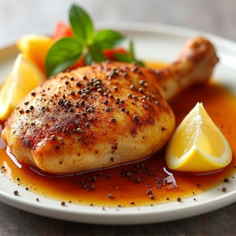 Spiced Lemon Garlic Roasted Chicken