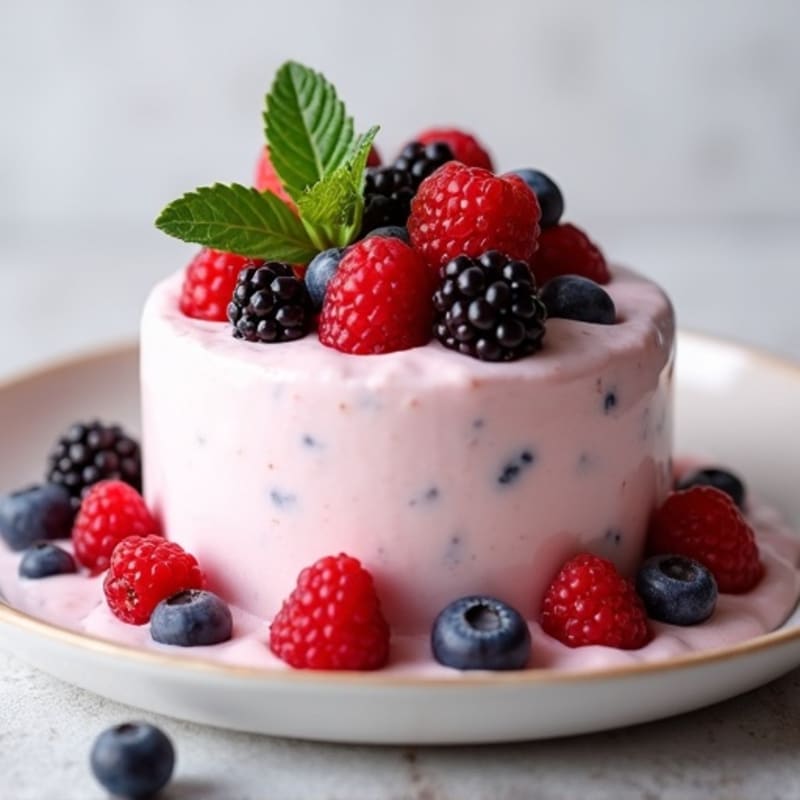 Silky Greek Yogurt Protein Mousse with Mixed Berries