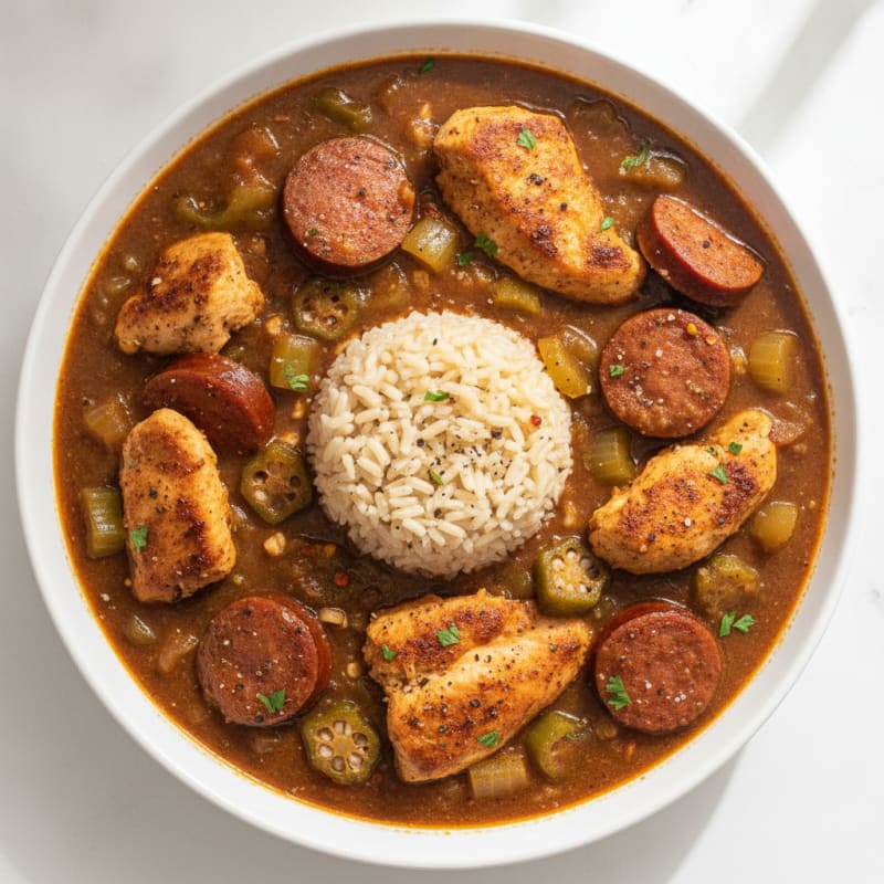 Spicy Creole Chicken and Sausage Gumbo