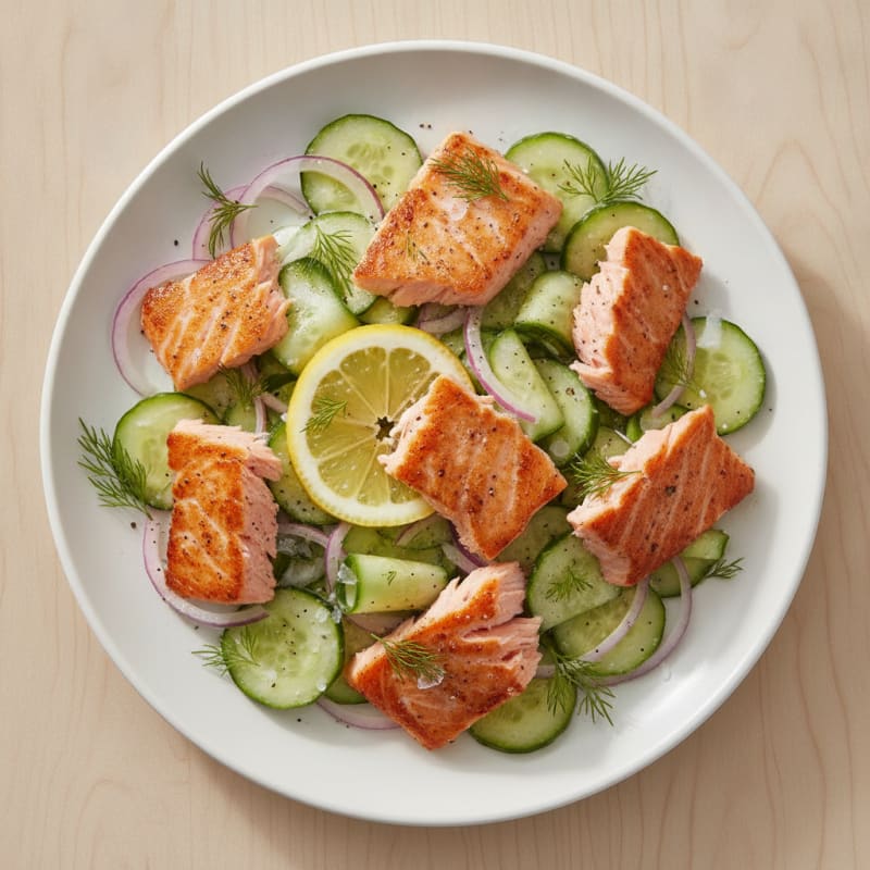 Flaked Salmon and Dill Salad