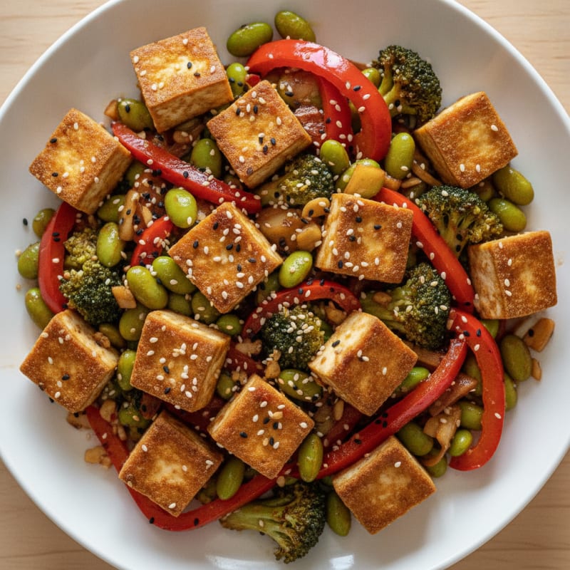 Sesame Tofu and Vegetable Stir-Fry