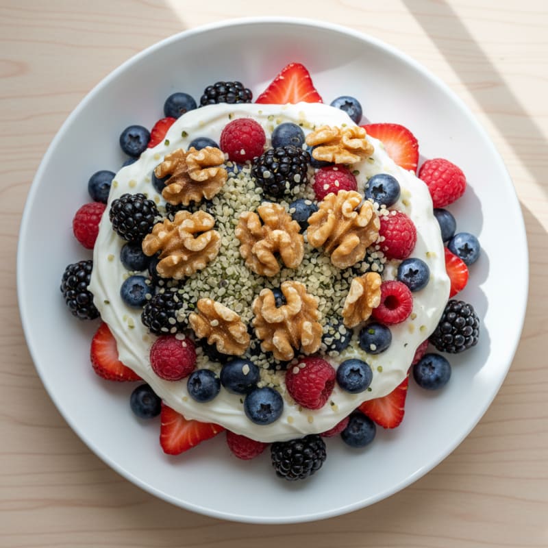 Greek Yogurt Protein Parfait with Mixed Berries