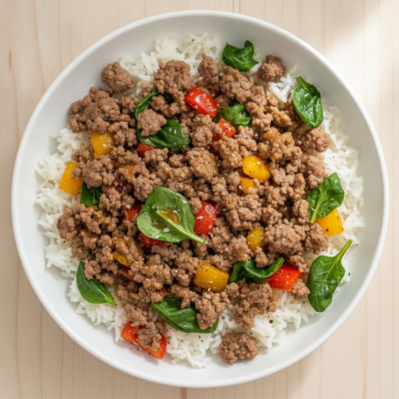 Savory Ground Beef and Rice Bowl