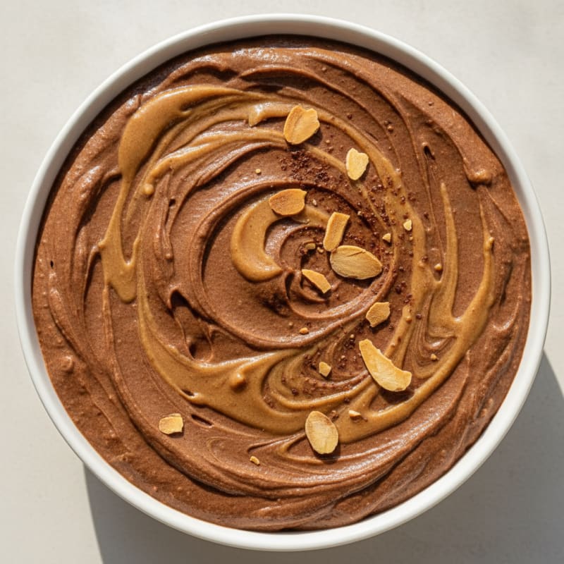 Silky Chocolate Protein Pudding with Almond Butter Swirl