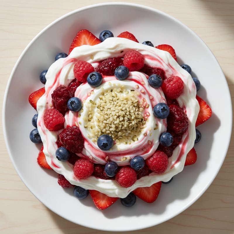 Greek Yogurt Protein Parfait with Mixed Berries