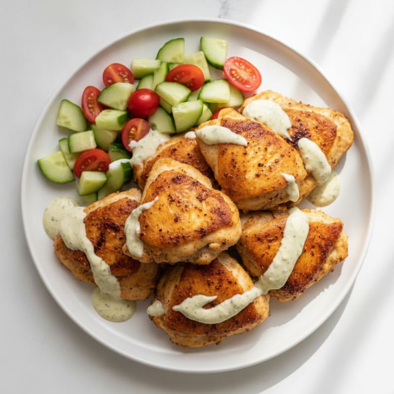 Chicken Shawarma Thighs with Garlic Sauce