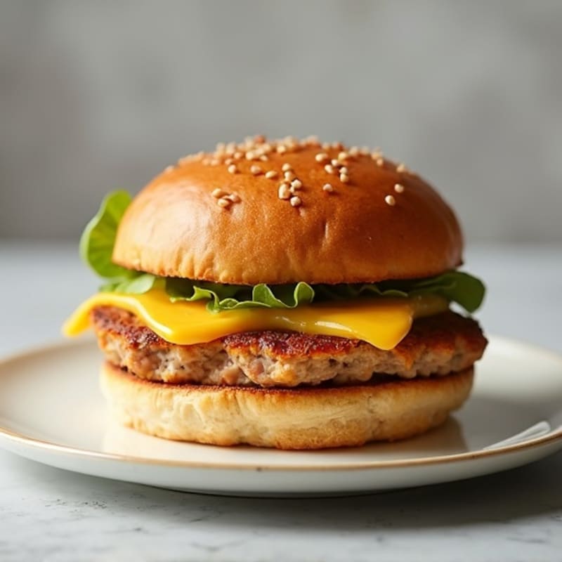 Crispy Baked Mozzarella-Stuffed Turkey Burger