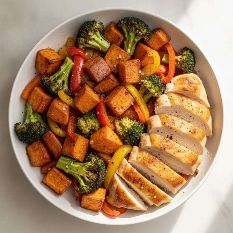 Chicken and Roasted Vegetable Power Bowl
