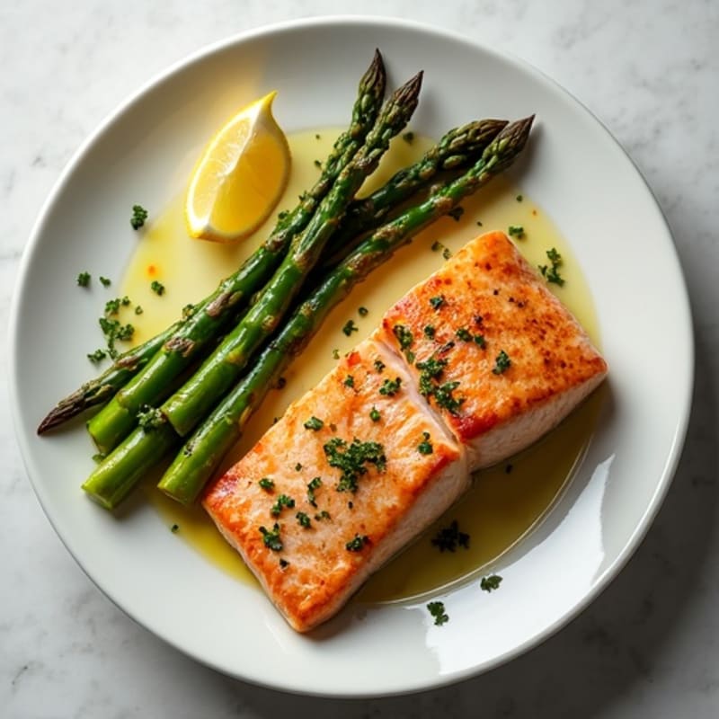 Flaky Baked Lemon-Herb Salmon with Crispy Roasted Asparagus