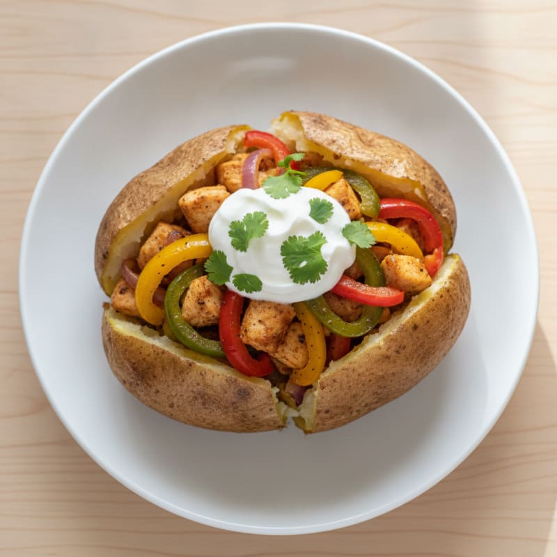 Chicken Fajita Stuffed Baked Potato