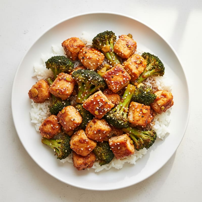 Crispy Teriyaki Chicken and Broccoli