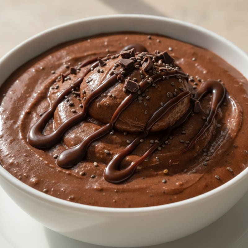 Silky Chocolate Protein Pudding with Chia Seeds