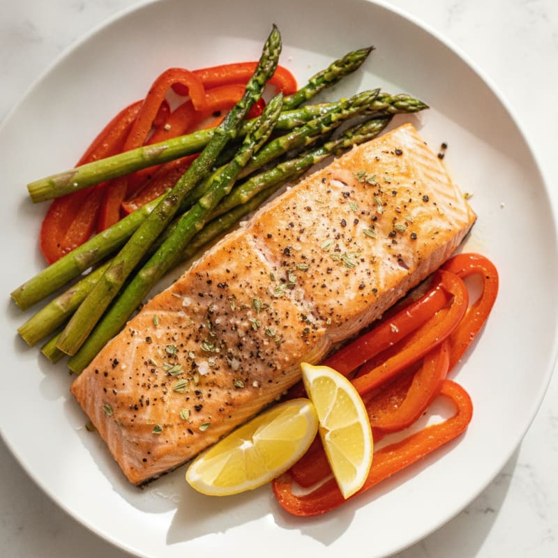 Herb-Roasted Salmon with Roasted Vegetables