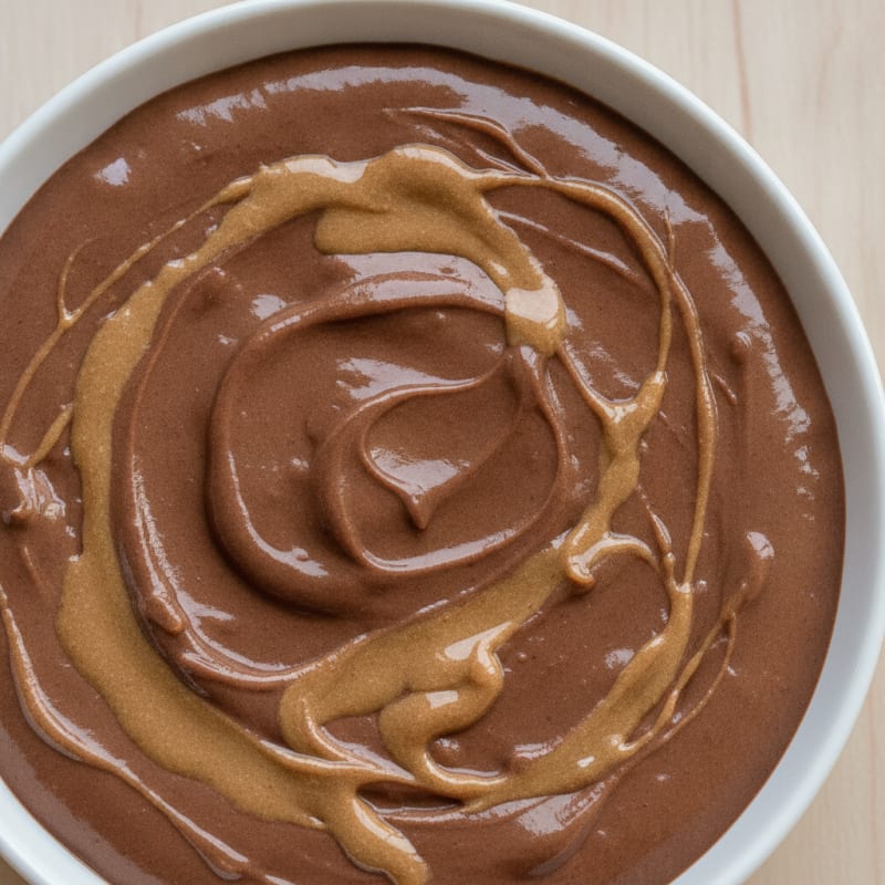 Silky Chocolate Protein Pudding with Almond Butter Swirl