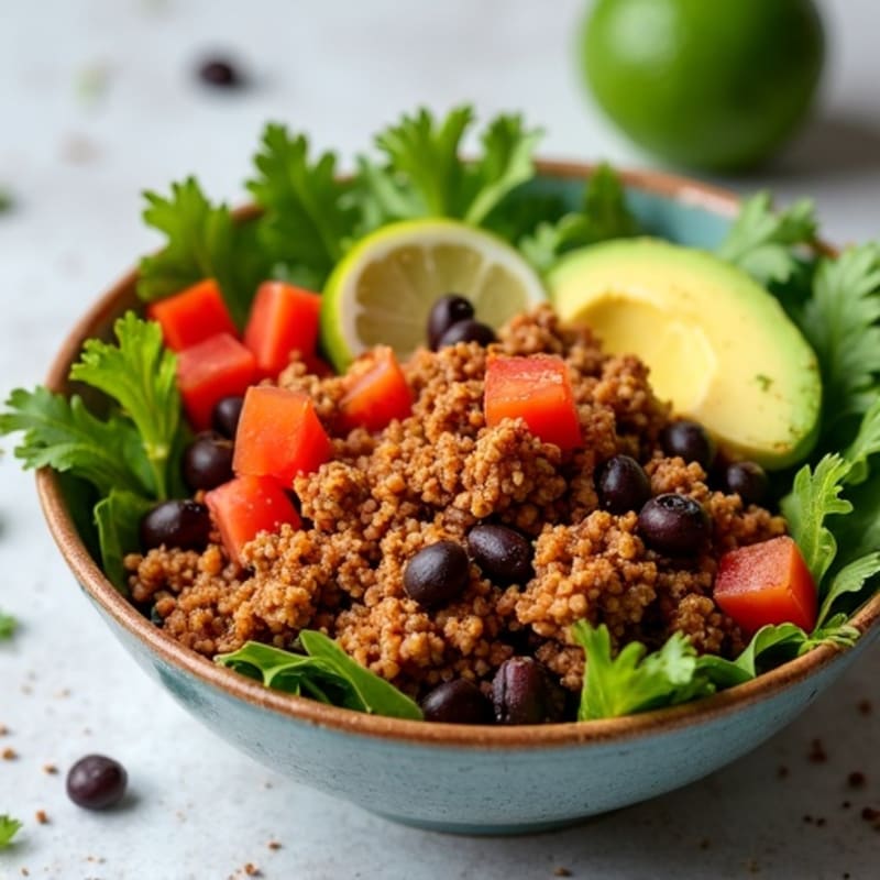 Spicy Ground Turkey Taco Bowl with Fresh Greens