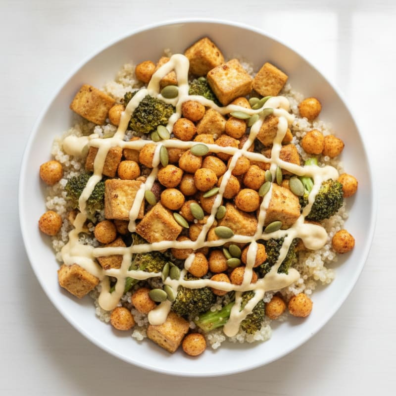 Roasted Vegetable and Chickpea Power Bowl