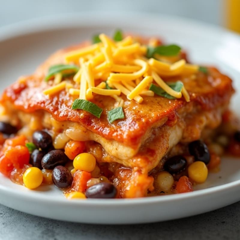 Spicy Chicken and Veggie Enchilada Casserole