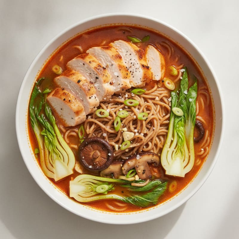 Sriracha Chicken Ramen Soup