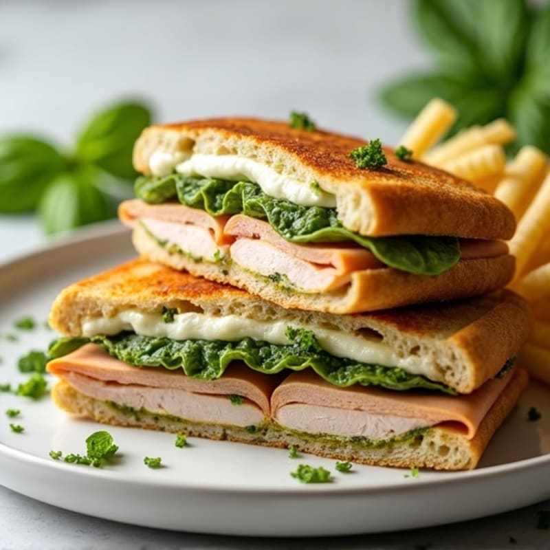 Pesto Turkey Panini with Fresh Mozzarella