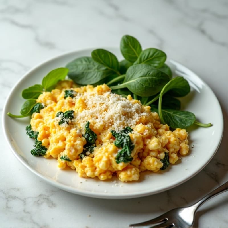 Egg White and Turkey Spinach Scramble