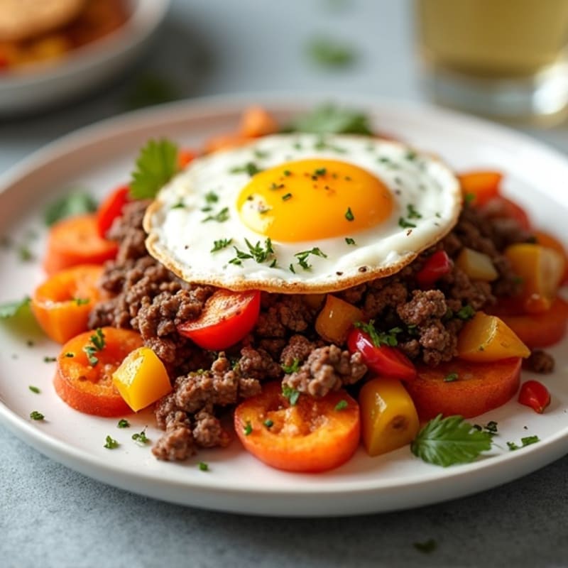 Crispy Lean Ground Beef and Sweet Potato Hash
