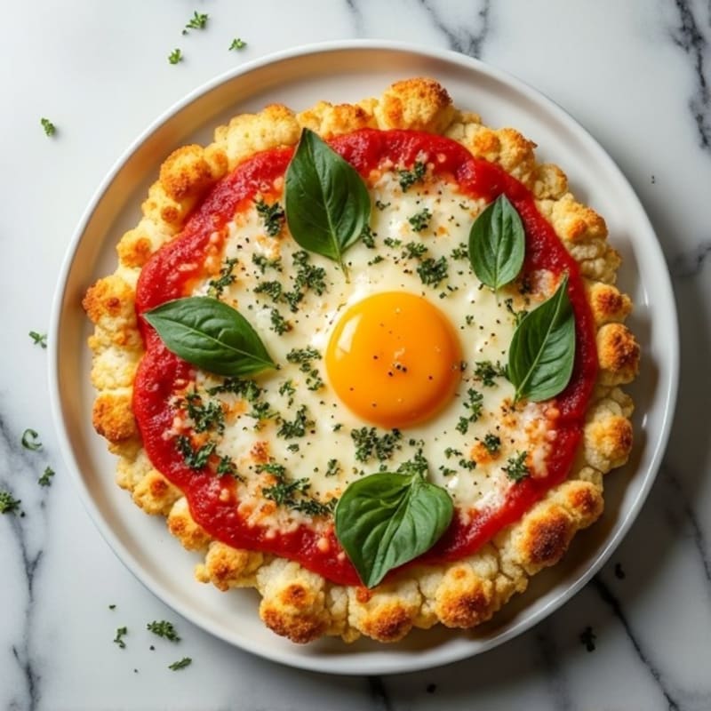 Crispy Cauliflower Crust Pizza with Fresh Herbs