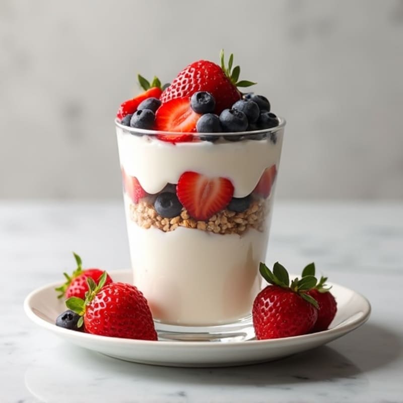 Vanilla Greek Yogurt Protein Parfait with Mixed Berries