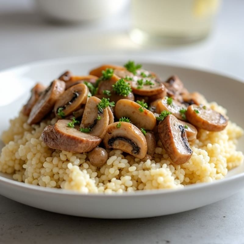 Creamy Mushroom Beef Stroganoff with Cauliflower Rice
