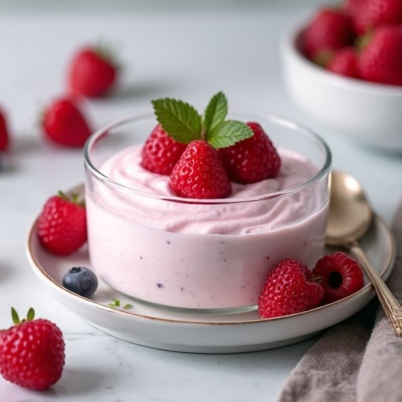Silky Greek Yogurt Protein Mousse with Mixed Berries