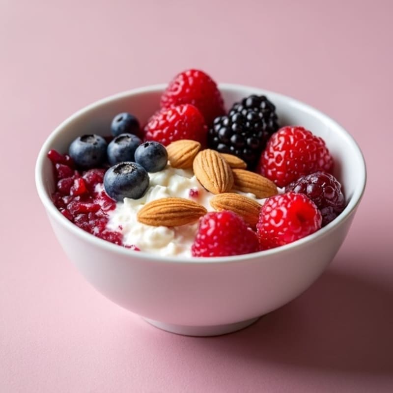 Cottage Cheese and Berry Power Bowl with Almonds