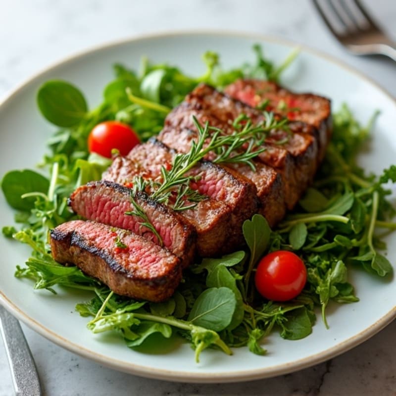 Lemon-Herb Seared Beef with Crisp Greens