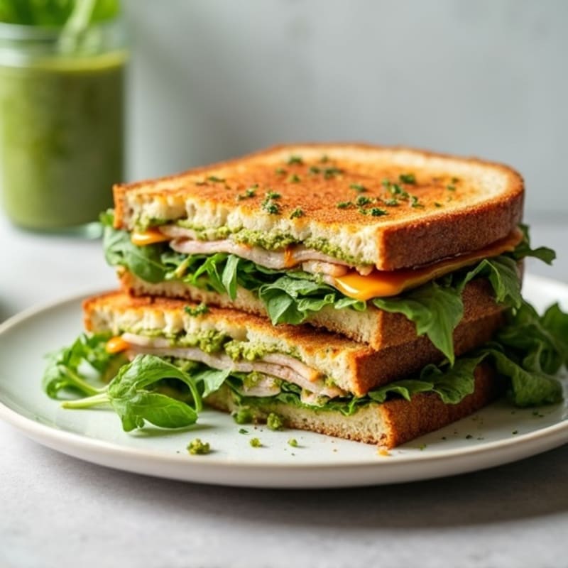 Pesto Turkey Panini with Fresh Mozzarella
