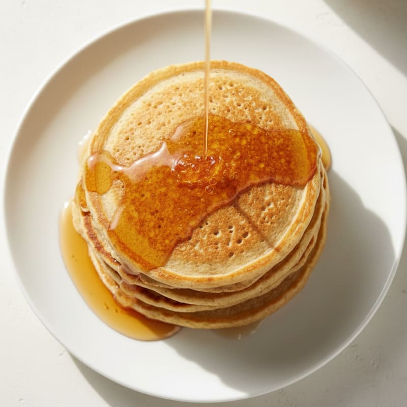 Classic Buttermilk Pancakes with Maple Syrup