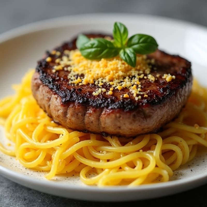 Seared Steak with Spaghetti Squash and Cheese