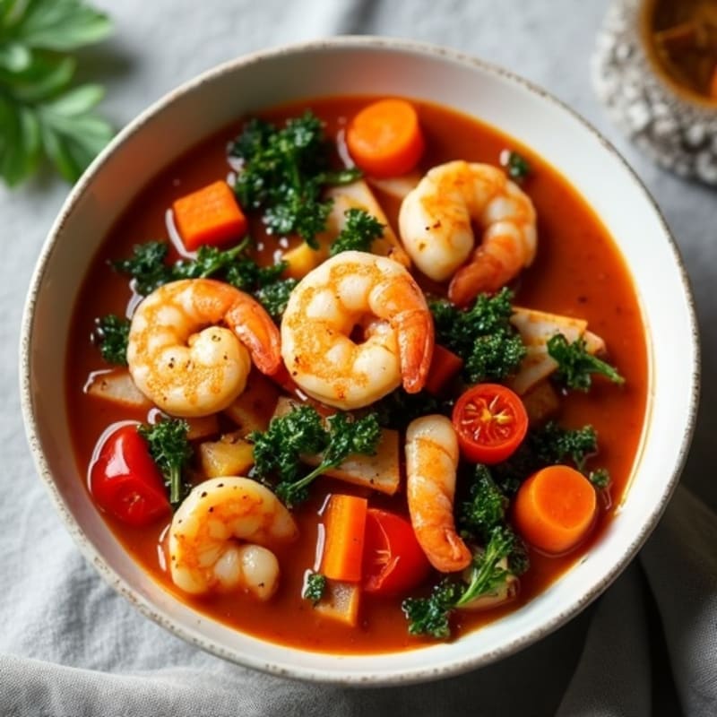 Spicy Chicken and Shrimp Hearty Vegetable Stew