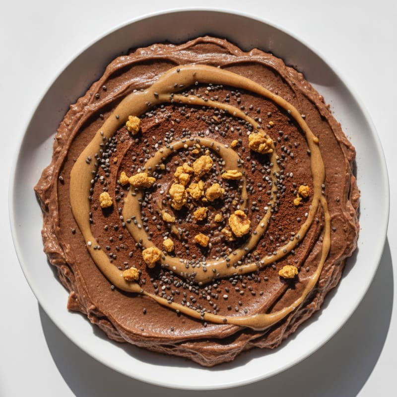 Creamy Vegan Protein Pudding with Almond Butter and Cacao