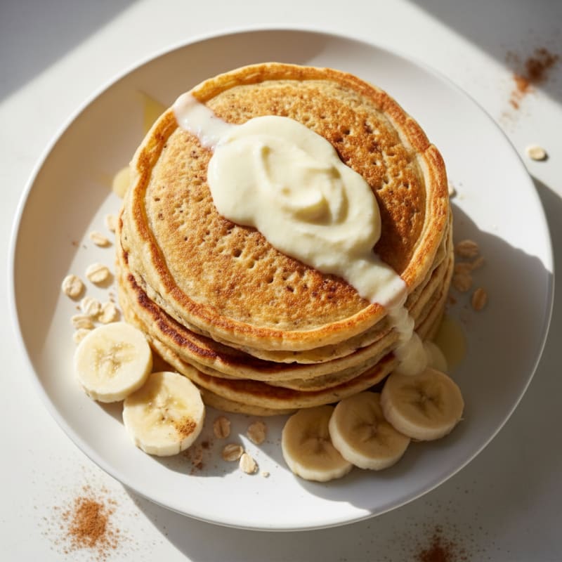 Fluffy Banana Oat Cottage Pancakes