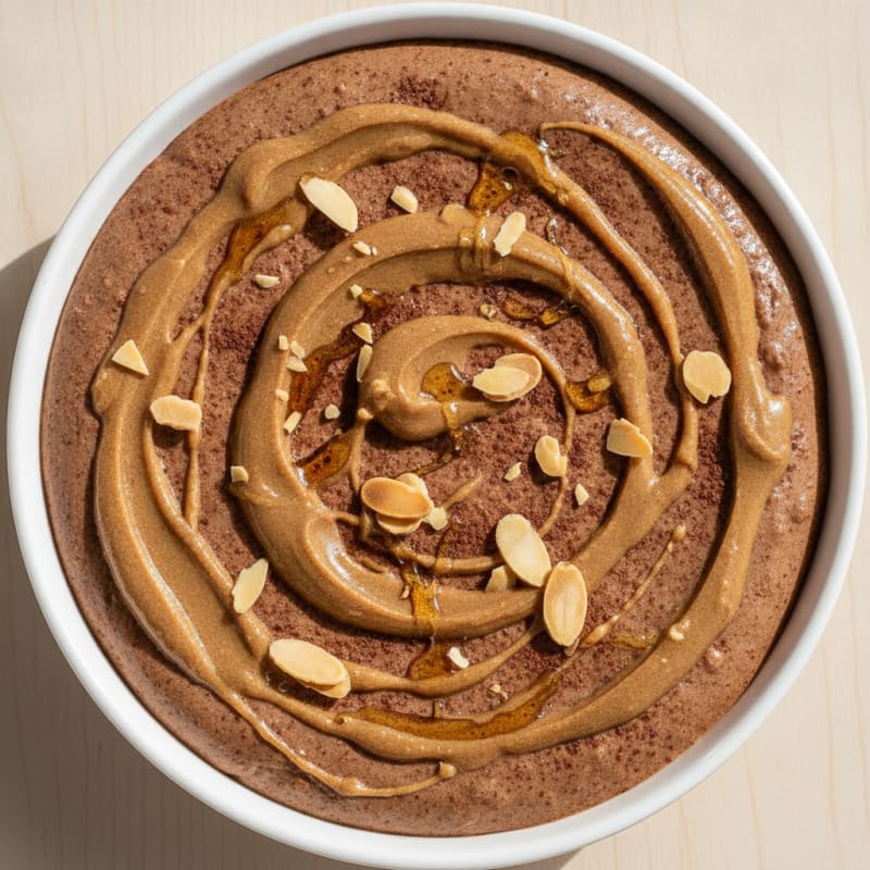 Greek Yogurt Protein Mousse with Almond Butter Swirl