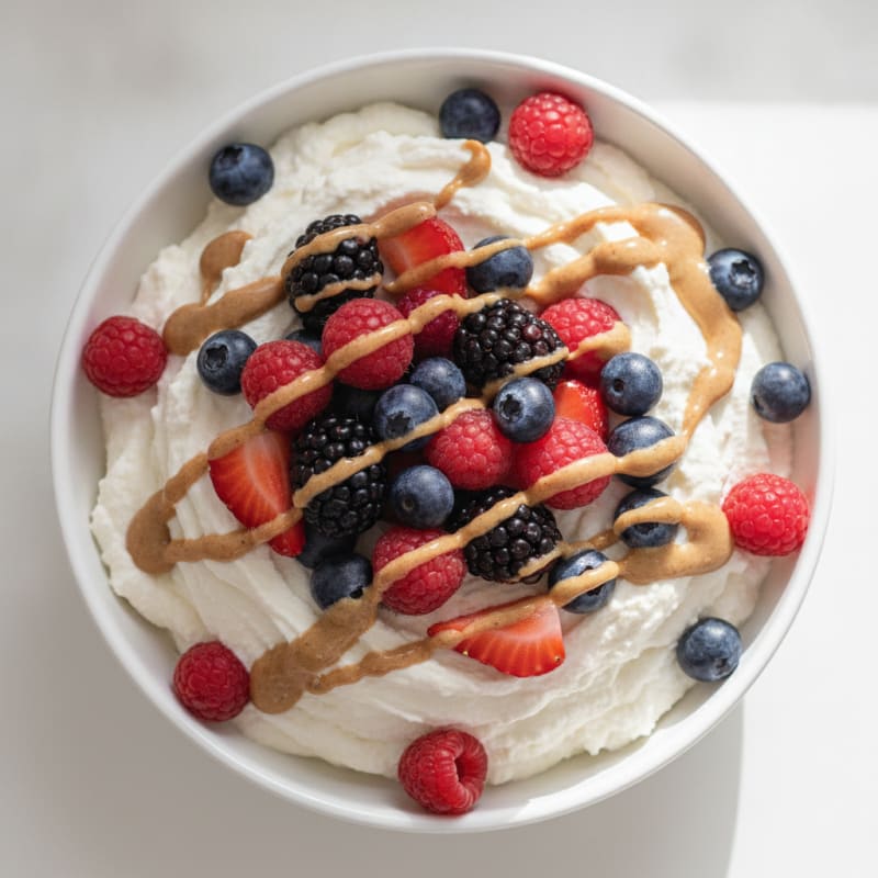 Creamy Greek Yogurt Protein Mousse with Mixed Berries