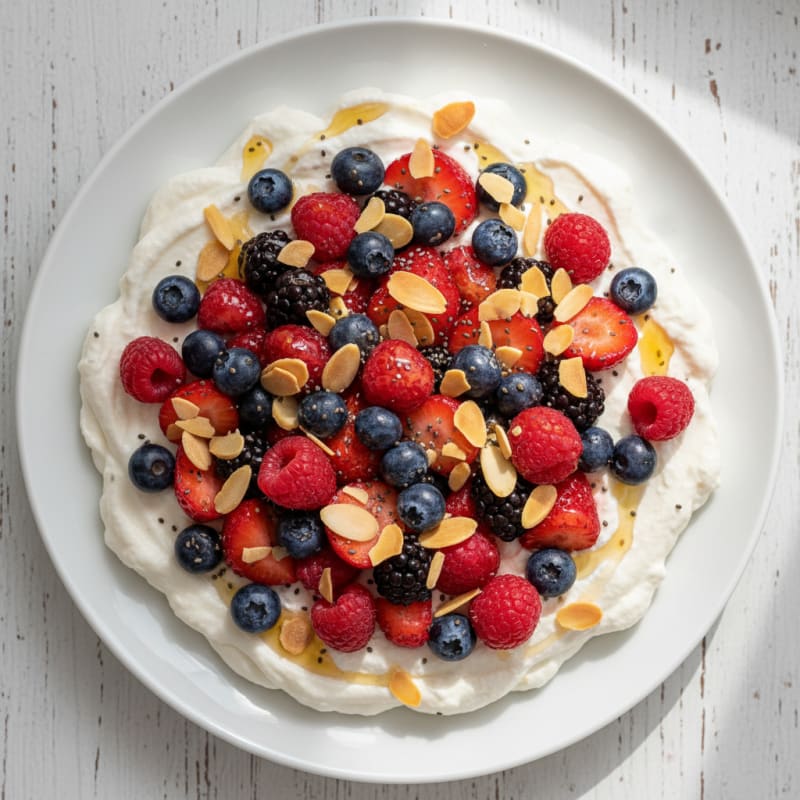 Silky Greek Yogurt Protein Mousse with Mixed Berries