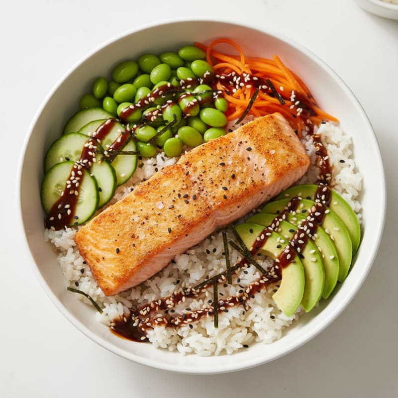 Crispy Pan-Seared Salmon Sushi Bowl