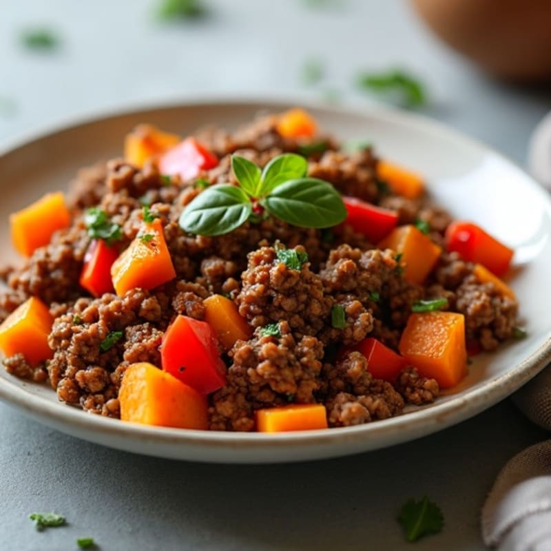Hearty Ground Beef and Sweet Potato Hash